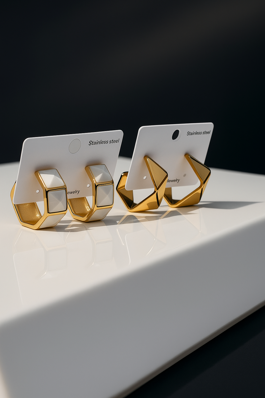 Geometric Gold Hoop Earrings