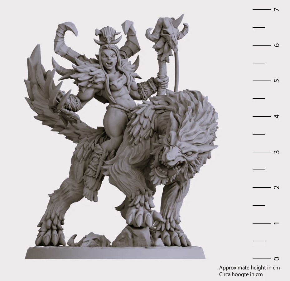 Grunda the Orc Shaman Mounted on Gorefang