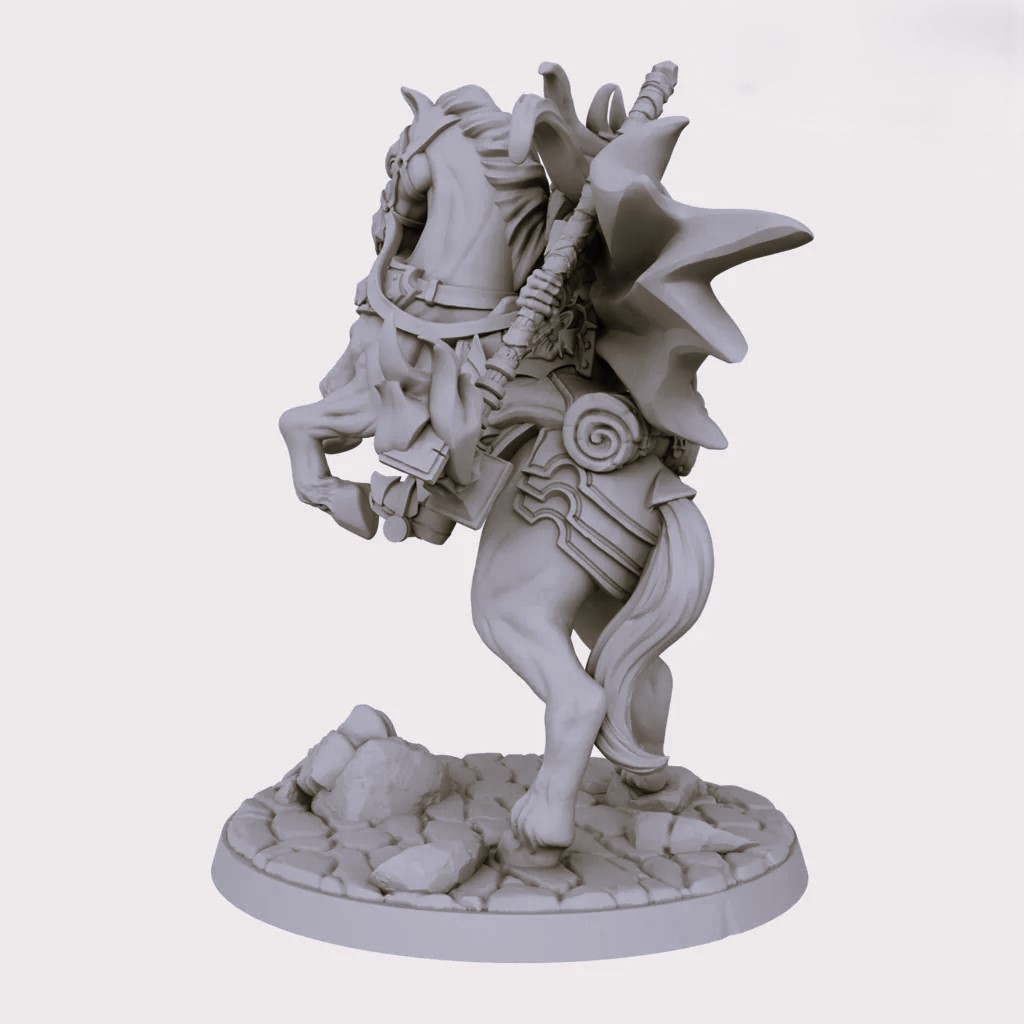 Lady Morgana Mounted on Warhorse