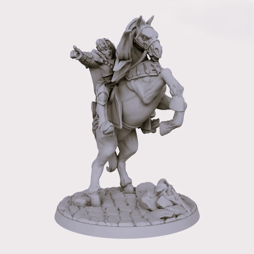 Lady Morgana Mounted on Warhorse