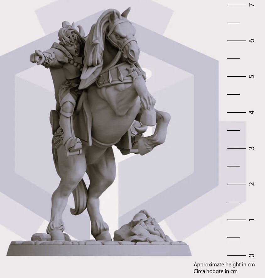 Lady Morgana Mounted on Warhorse