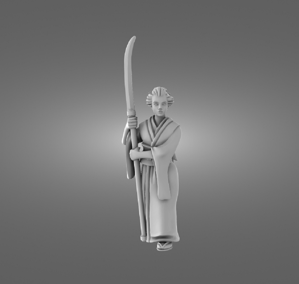 Onna-bugeisha Warrior Standing Guard
