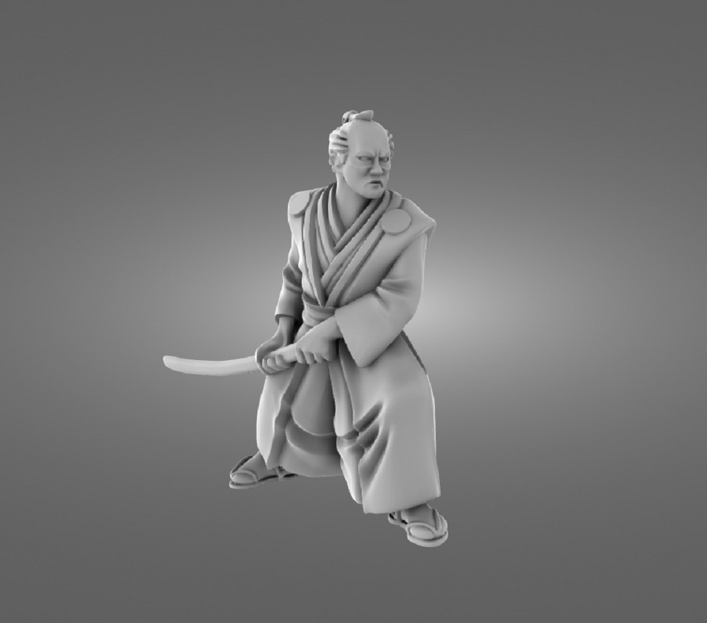 Miyamoto Musashi Wielding a Sword