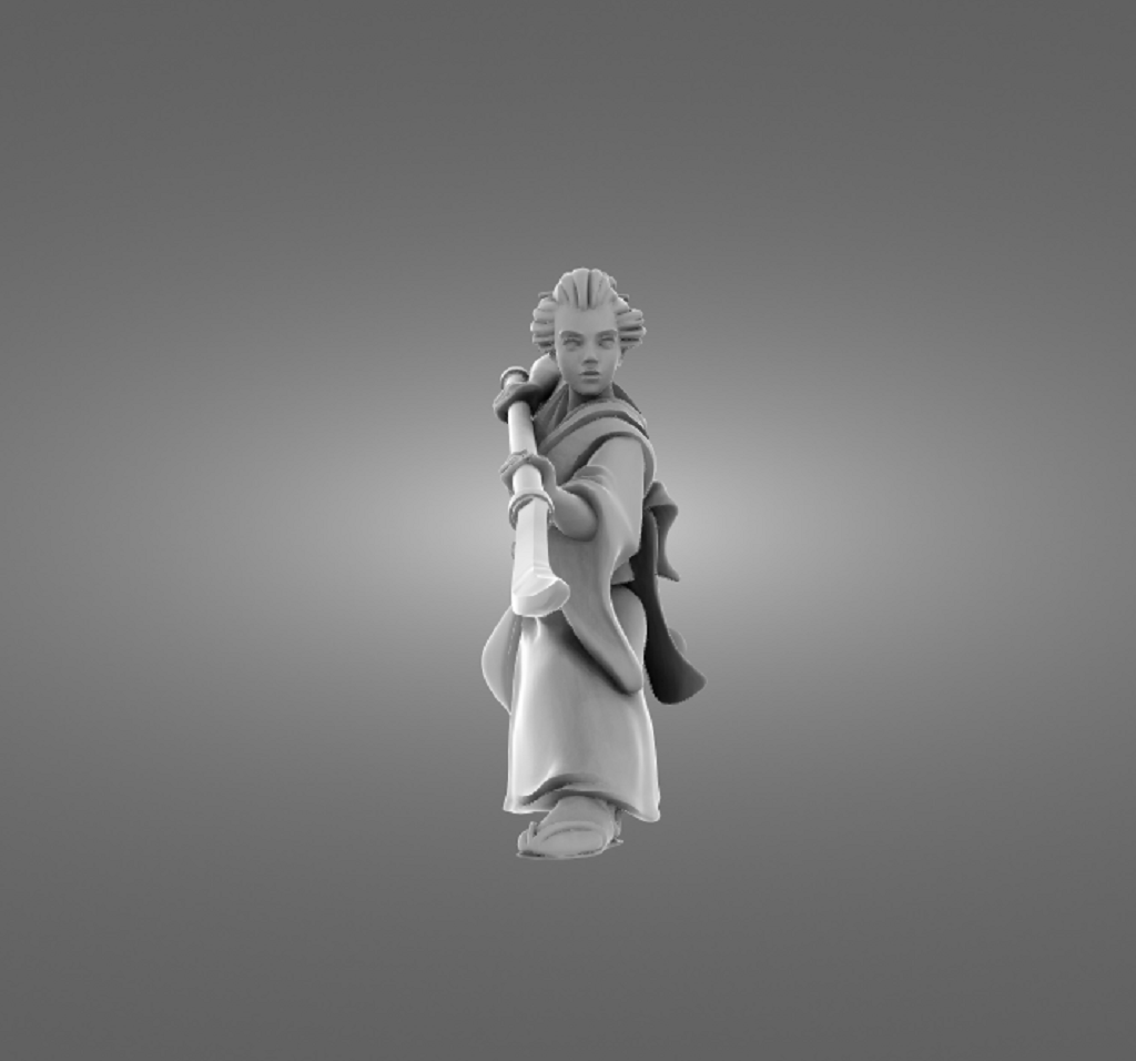 Onna-bugeisha Warrior in Fighting Stance