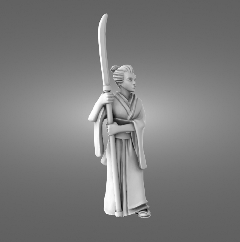 Onna-bugeisha Warrior Standing Guard