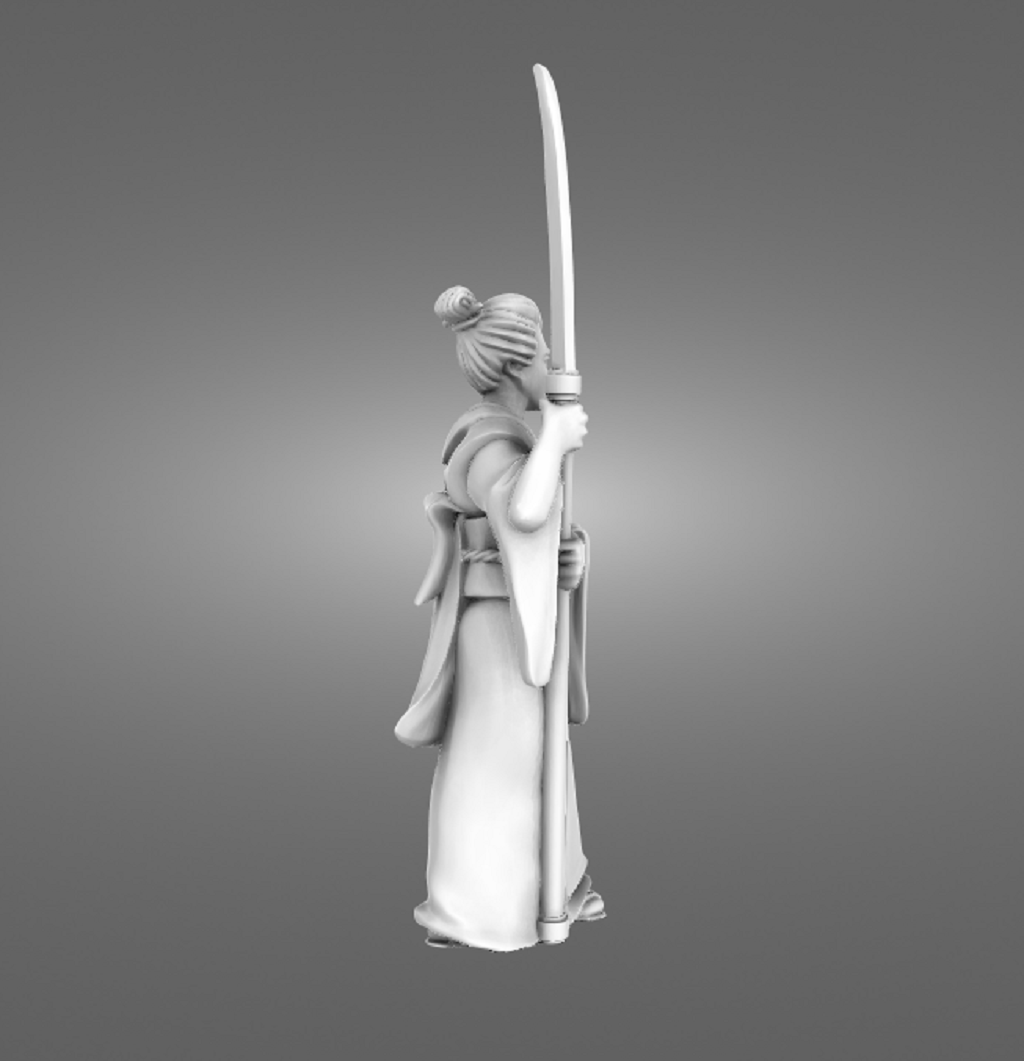 Onna-bugeisha Warrior Standing Guard