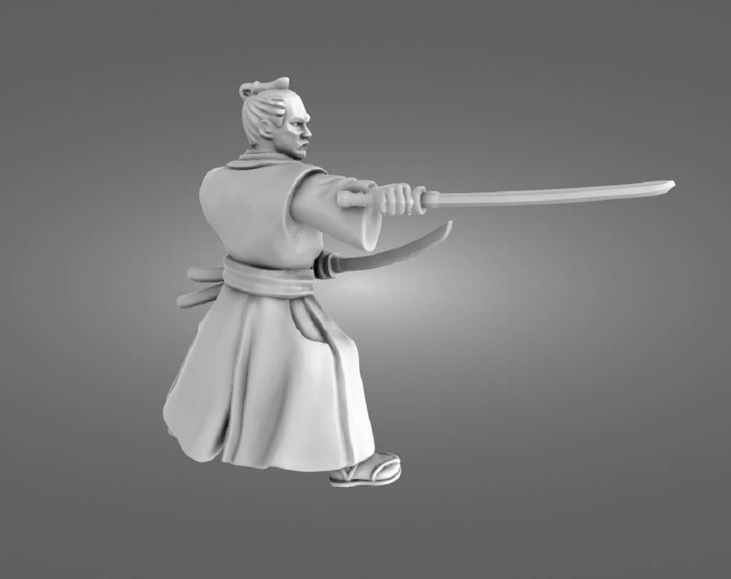 Miyamoto Musashi Wielding Dual Bokken