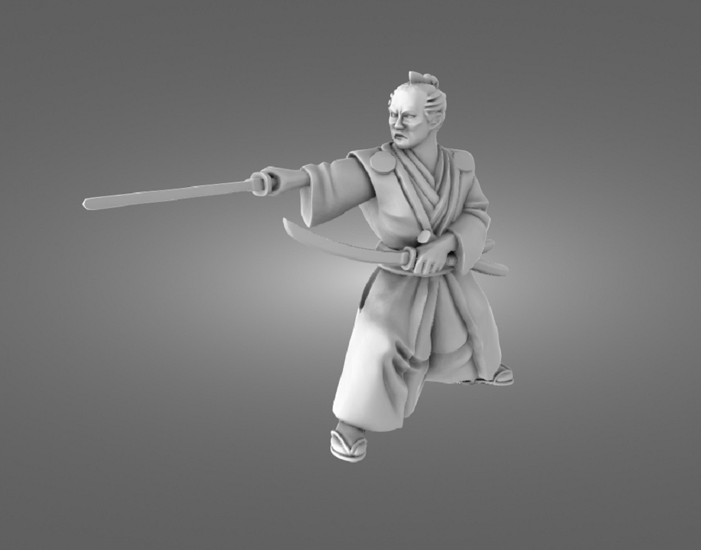 Miyamoto Musashi Wielding Dual Bokken