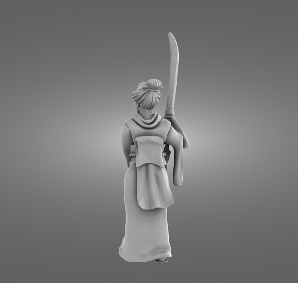 Onna-bugeisha Warrior Standing Guard