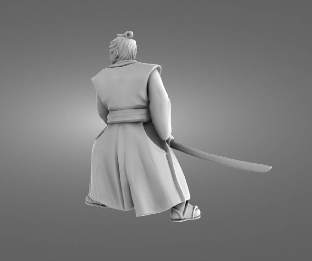 Miyamoto Musashi Wielding a Sword