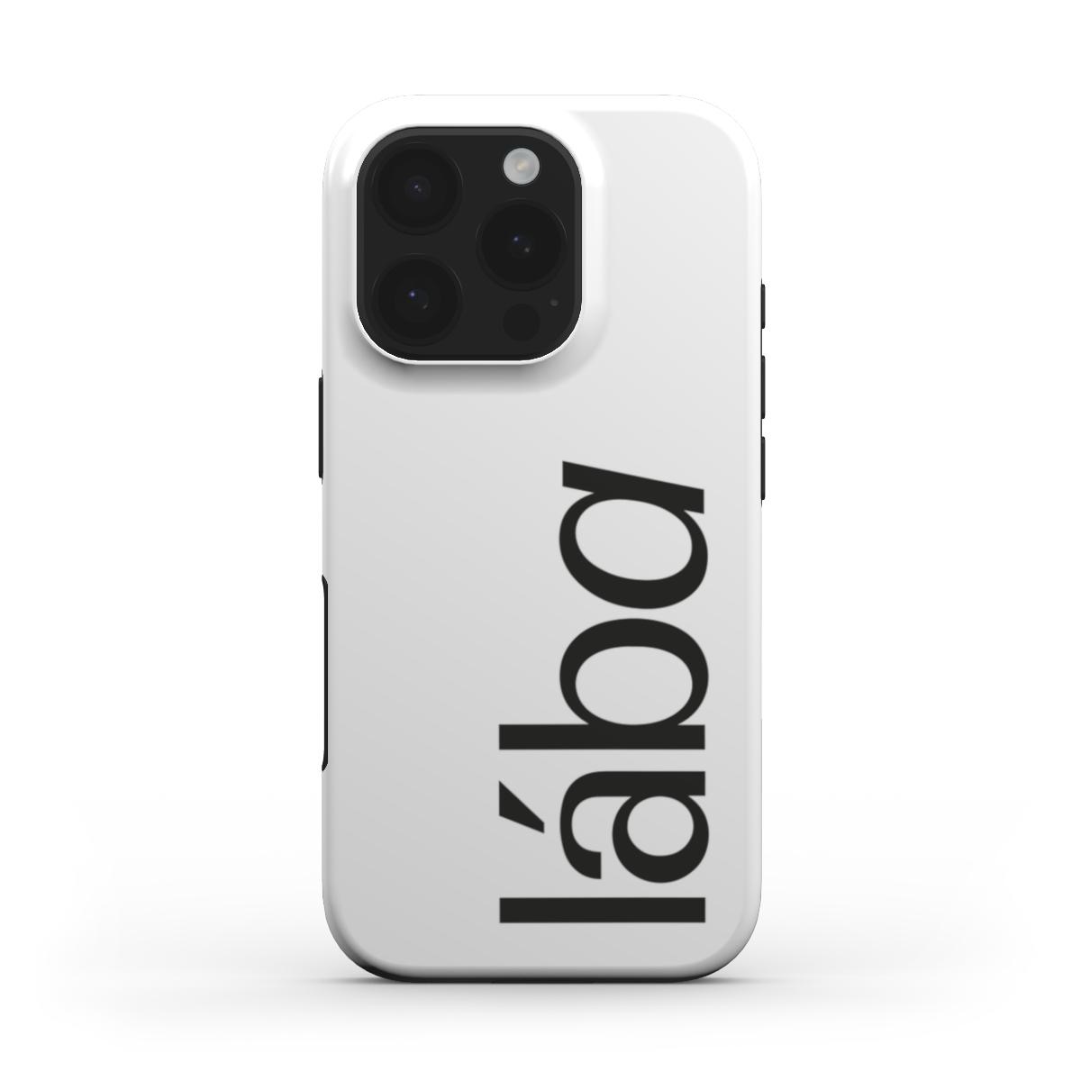 magsafe white phone case with logo