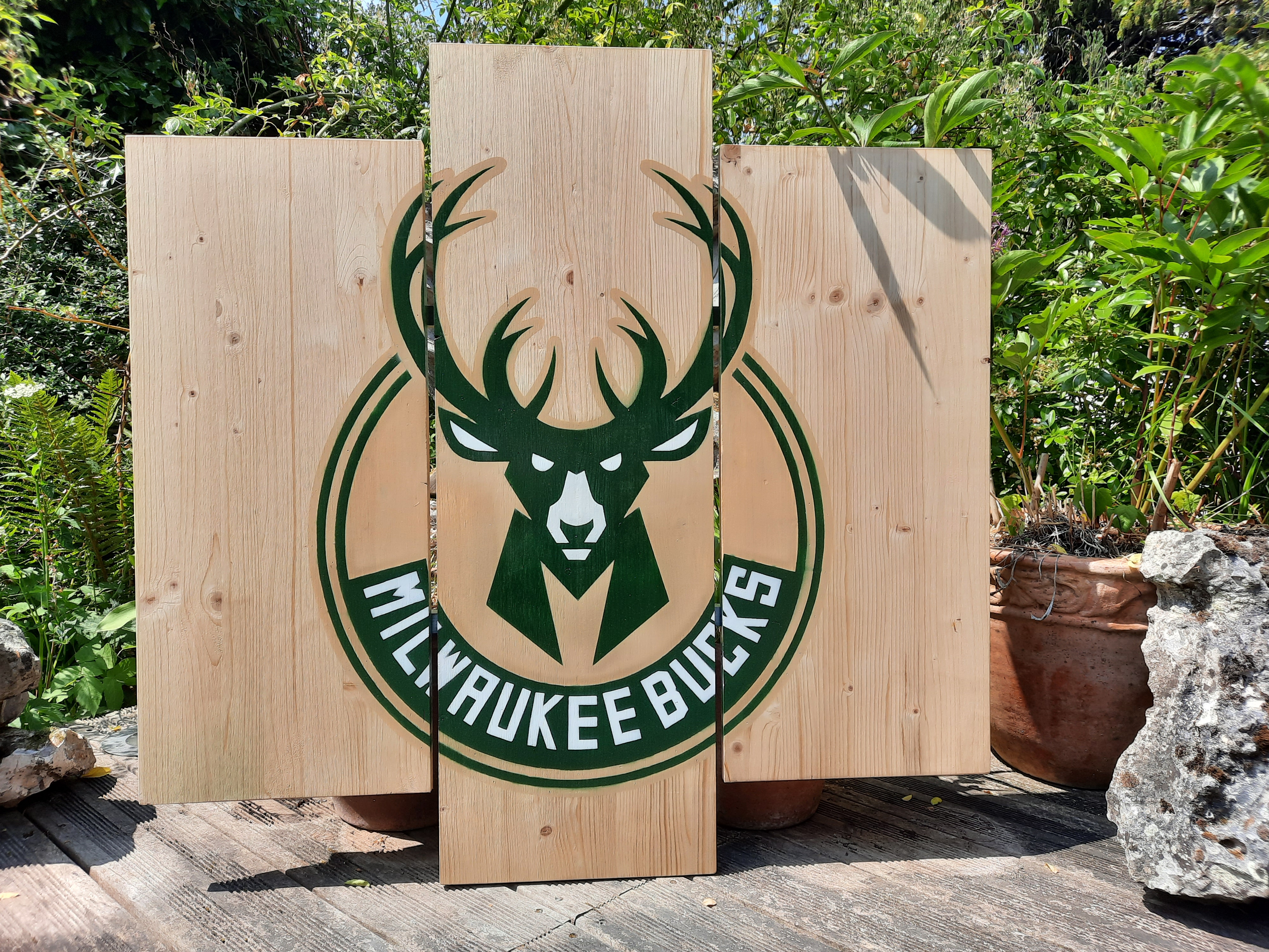 Tableau en bois Milwaukee Bucks