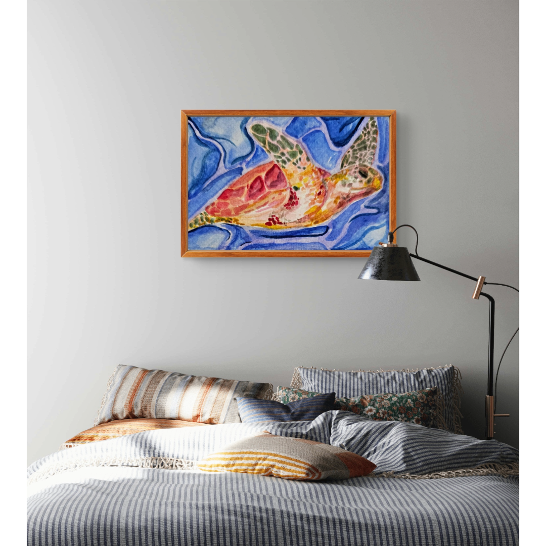 A Turtle's Dream ( Blue background)