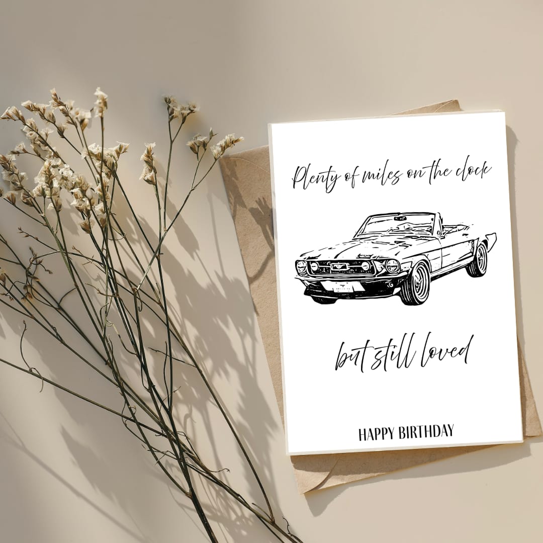 Plenty of miles on the clock , but still loved V2 ; Birthday Card