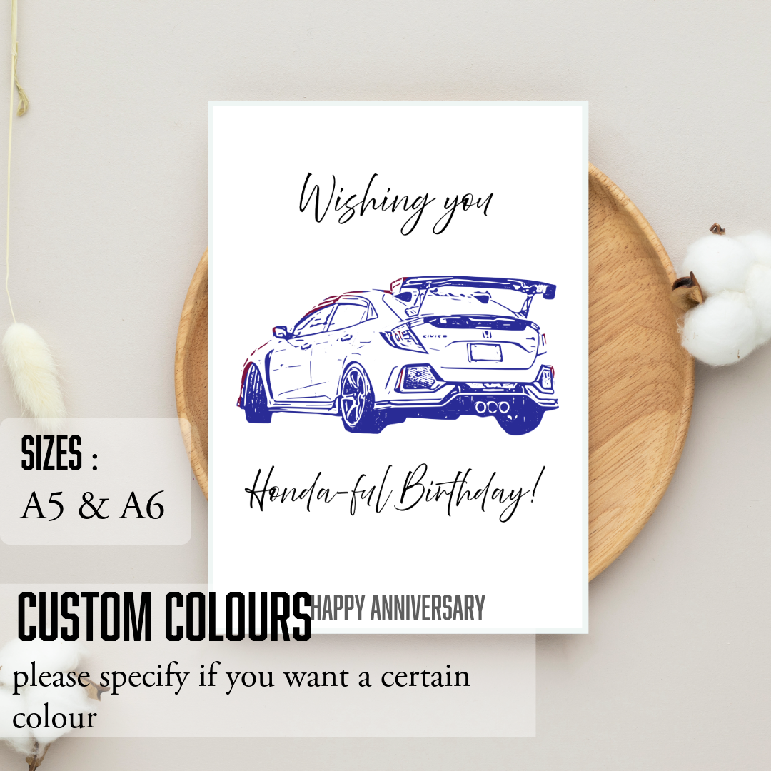 Wishing you a Honda-ful Birthday ; Birthday card