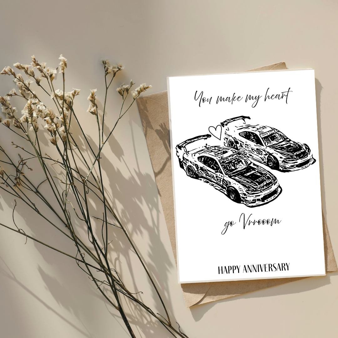 You make my heart go Vroom ; Birthday / Anniversary Card 