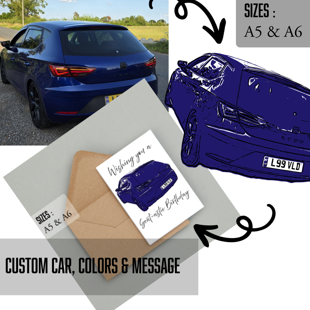 Fully Customisable Car Puns Card