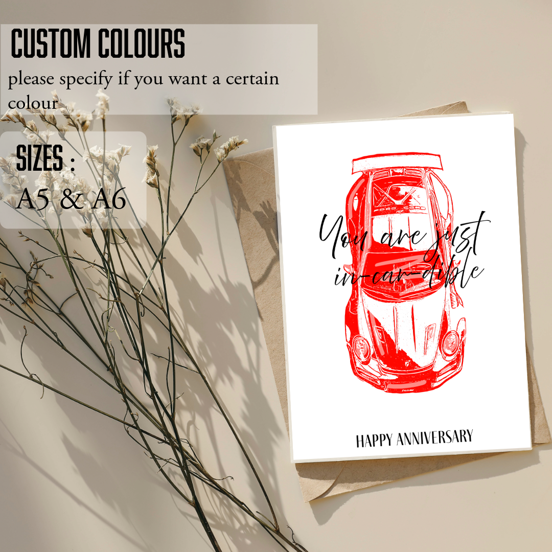 You are just in-car-dible ; Birthday card