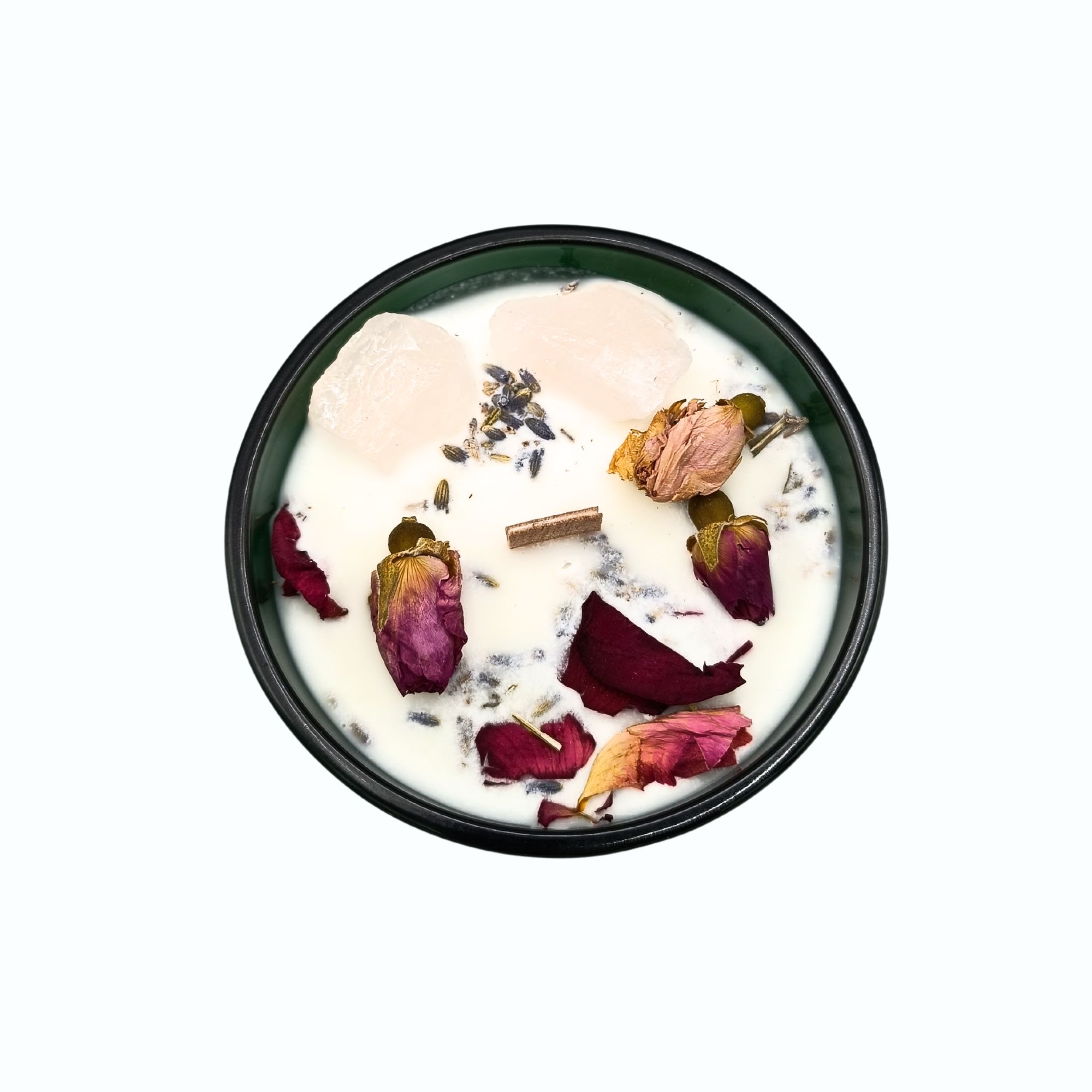 Hop Hare Crystal Candle Rose Meadow & Rose Quartz 330g