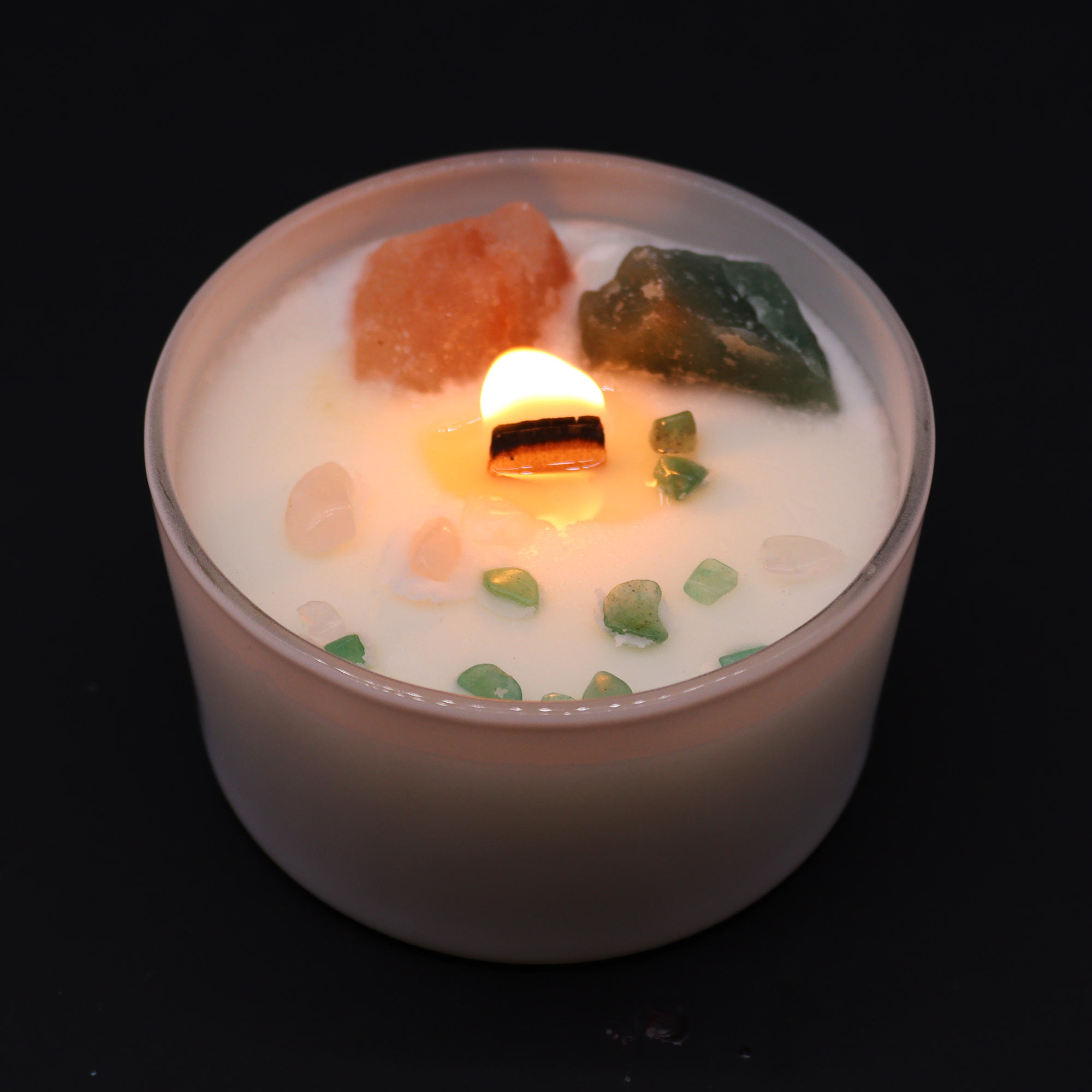 Heart Chakra Crystal Candle 