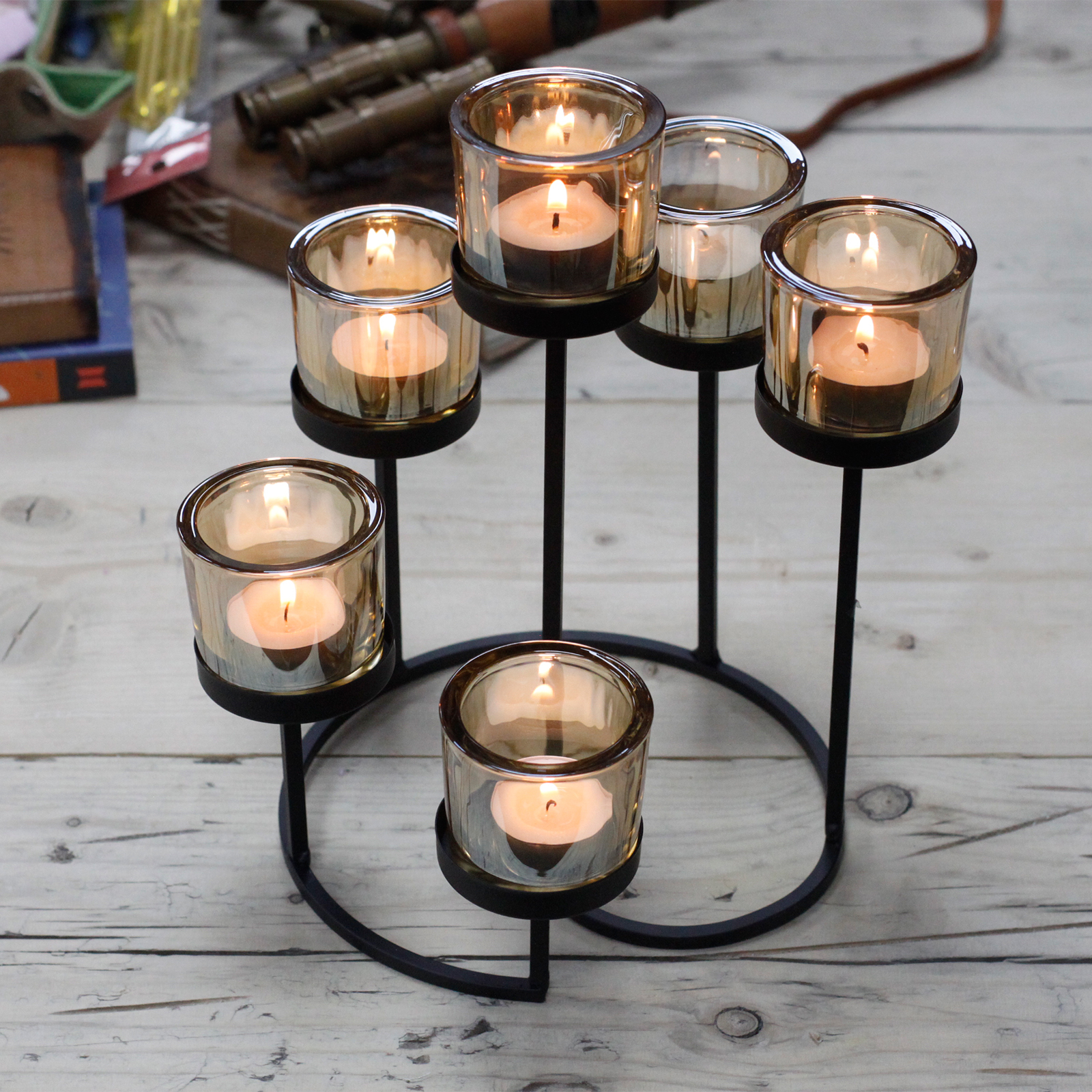 Elegant Multi Tealight Iron Candle Holder
