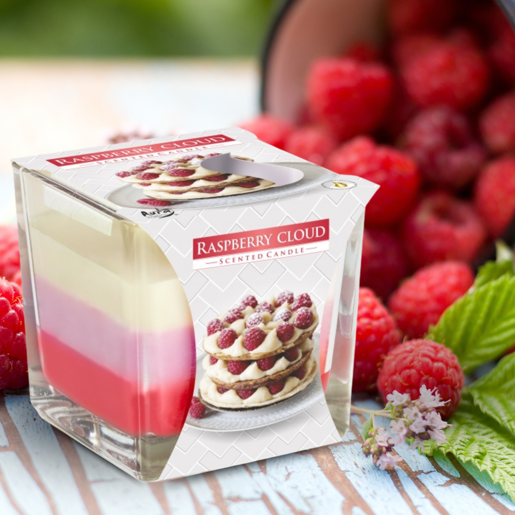 Raspberry Cloud Layered Scented Candle 170g