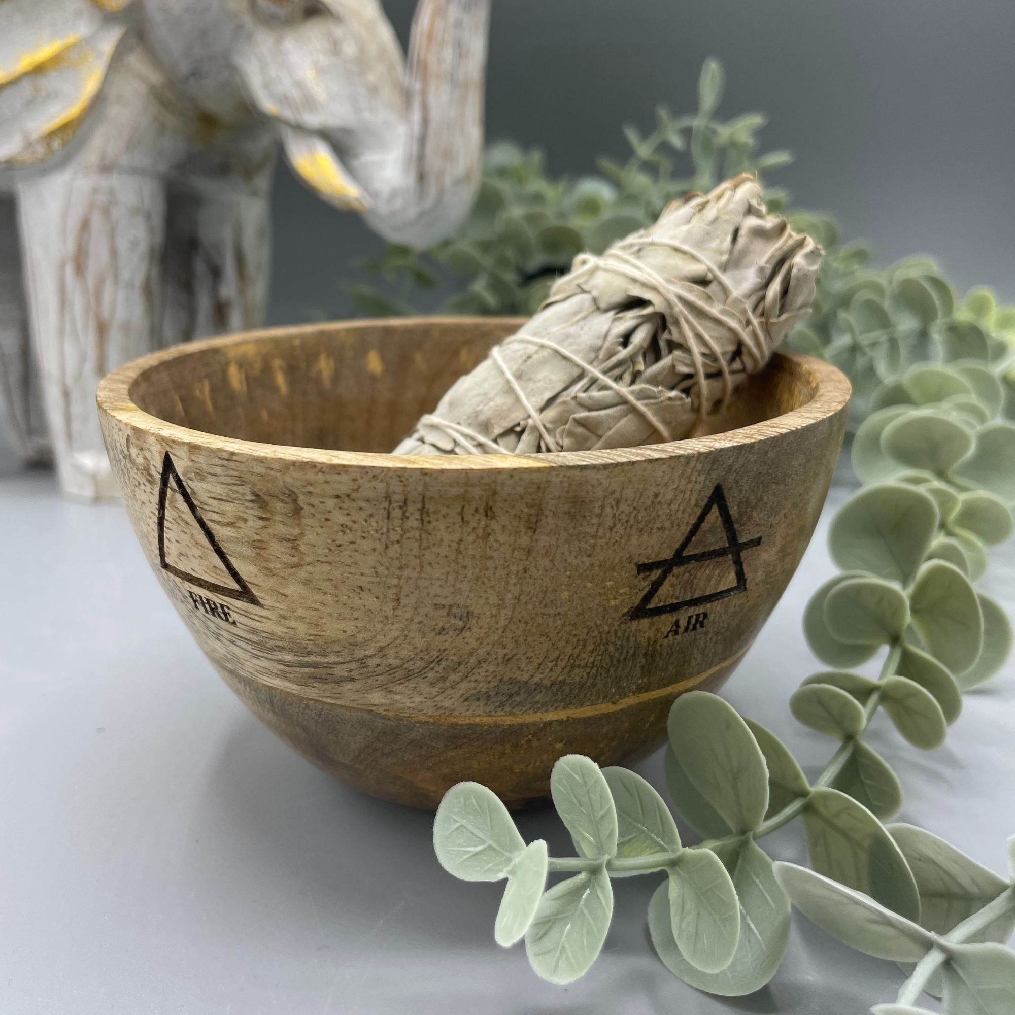 Four Elements Wooden Ritual Bowl 