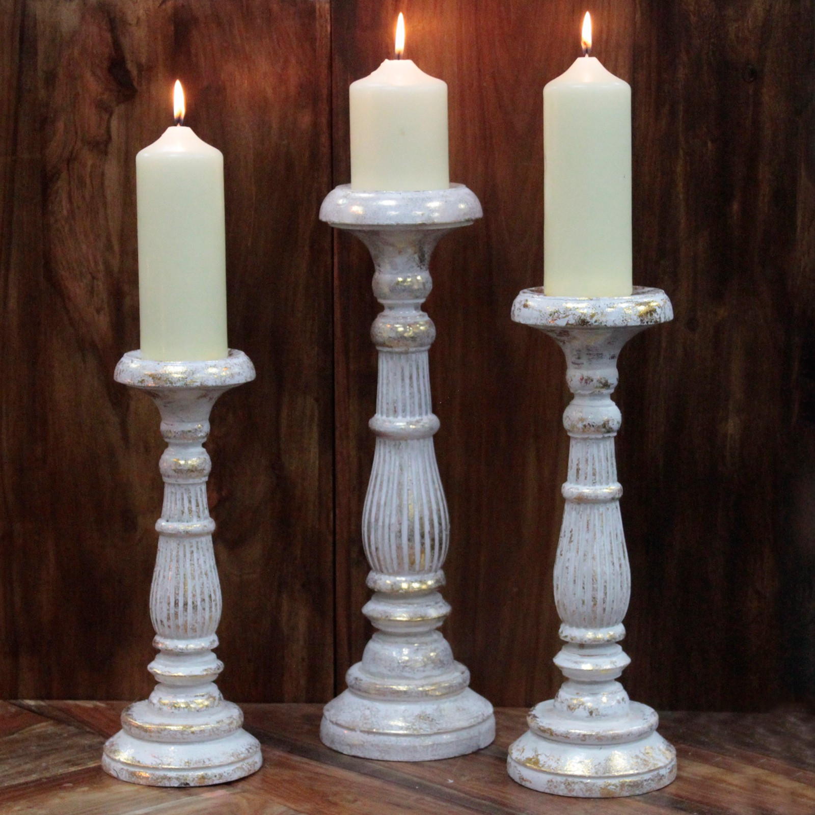 White and Gold Vintage Candle Holder