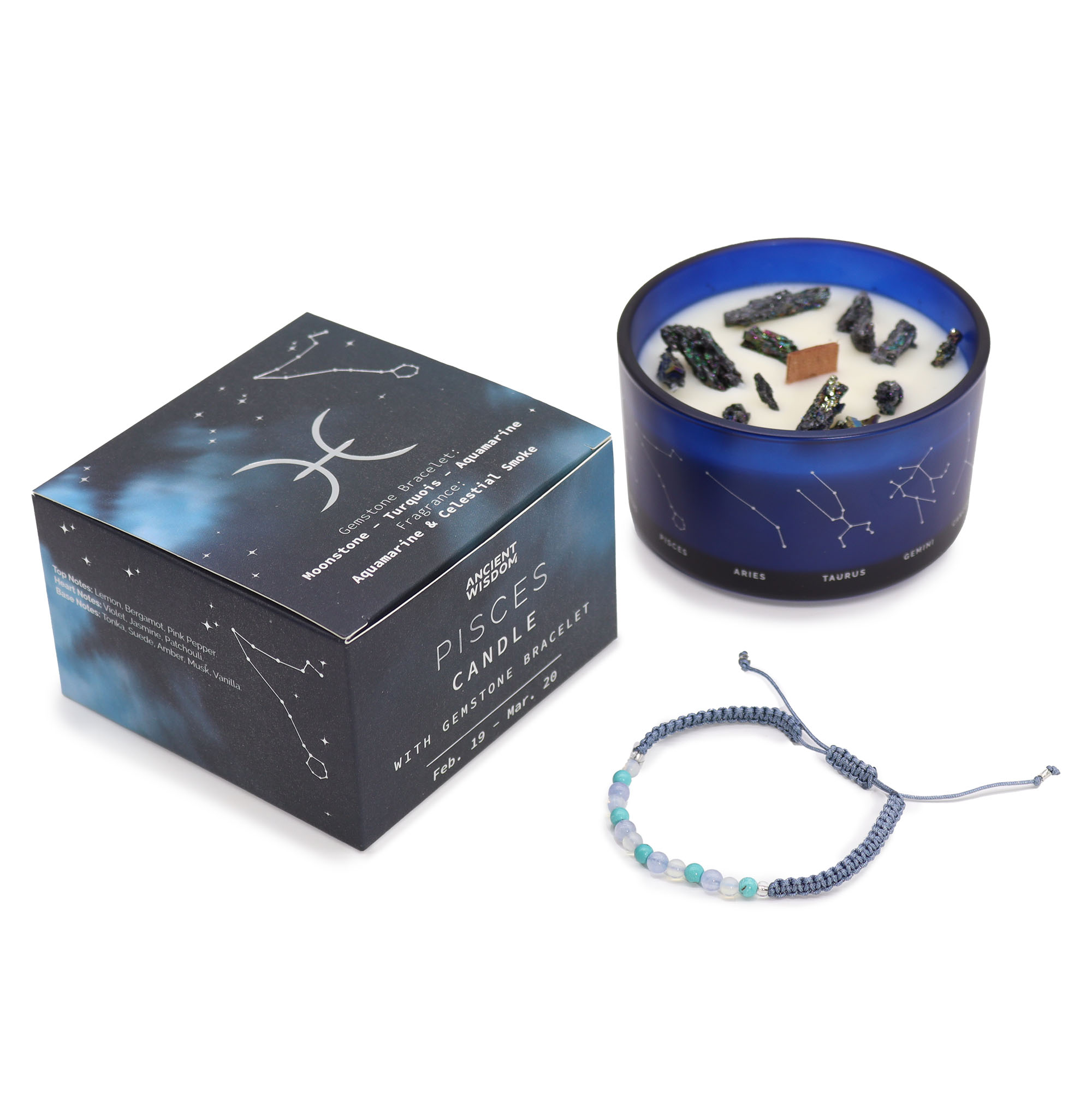 Zodiac Pisces Crystal Candle 320g