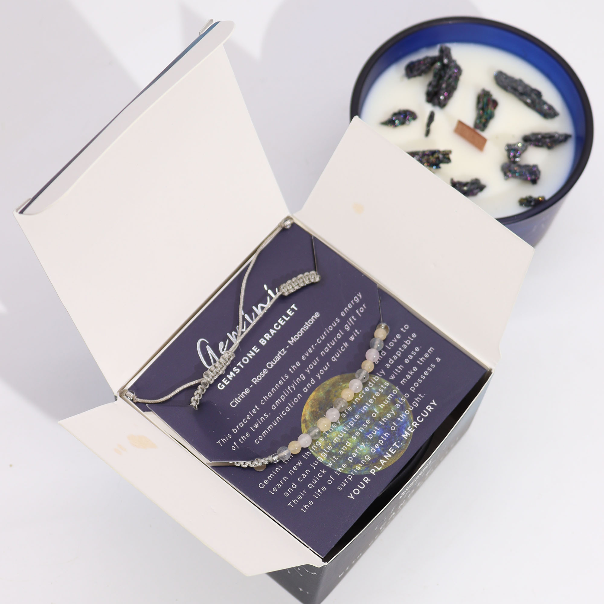 Gemini Zodiac Crystal Candle 320g