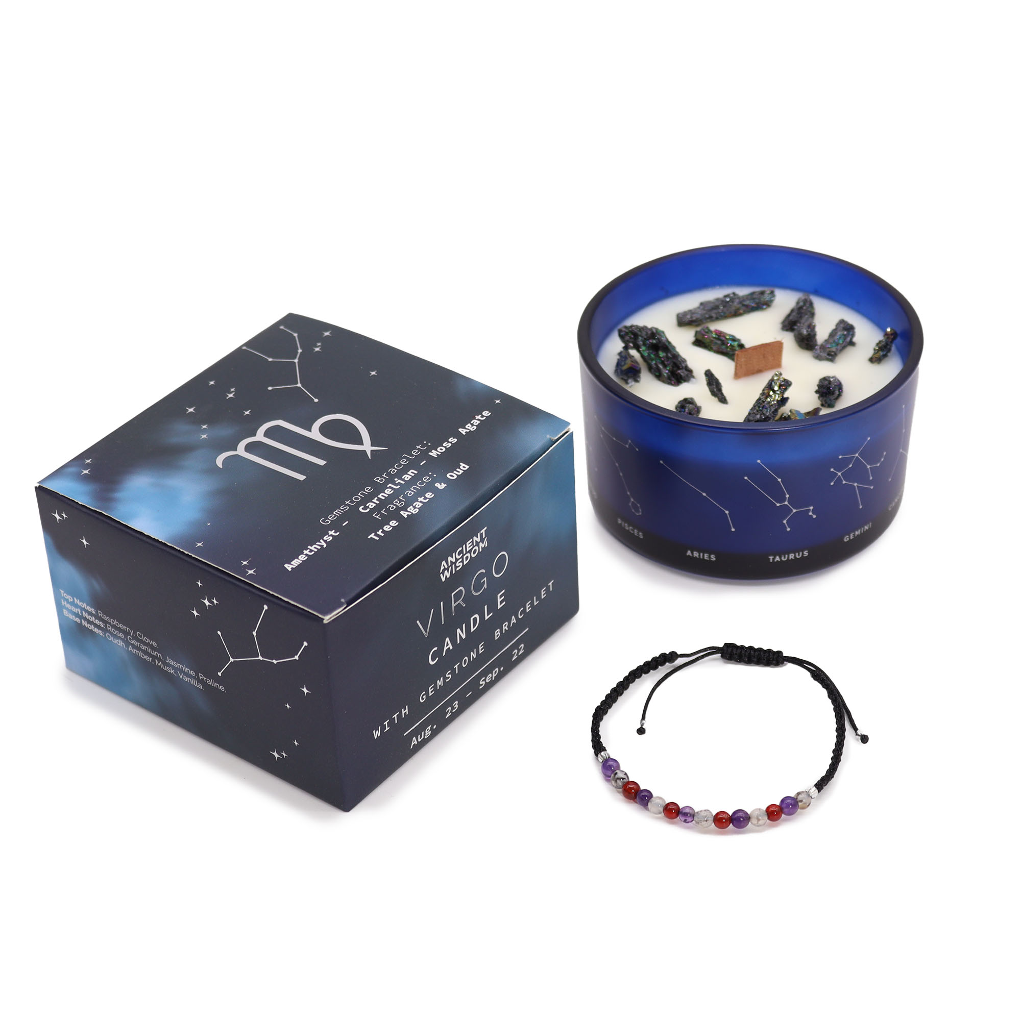Zodiac Virgo Crystal Candle 320g