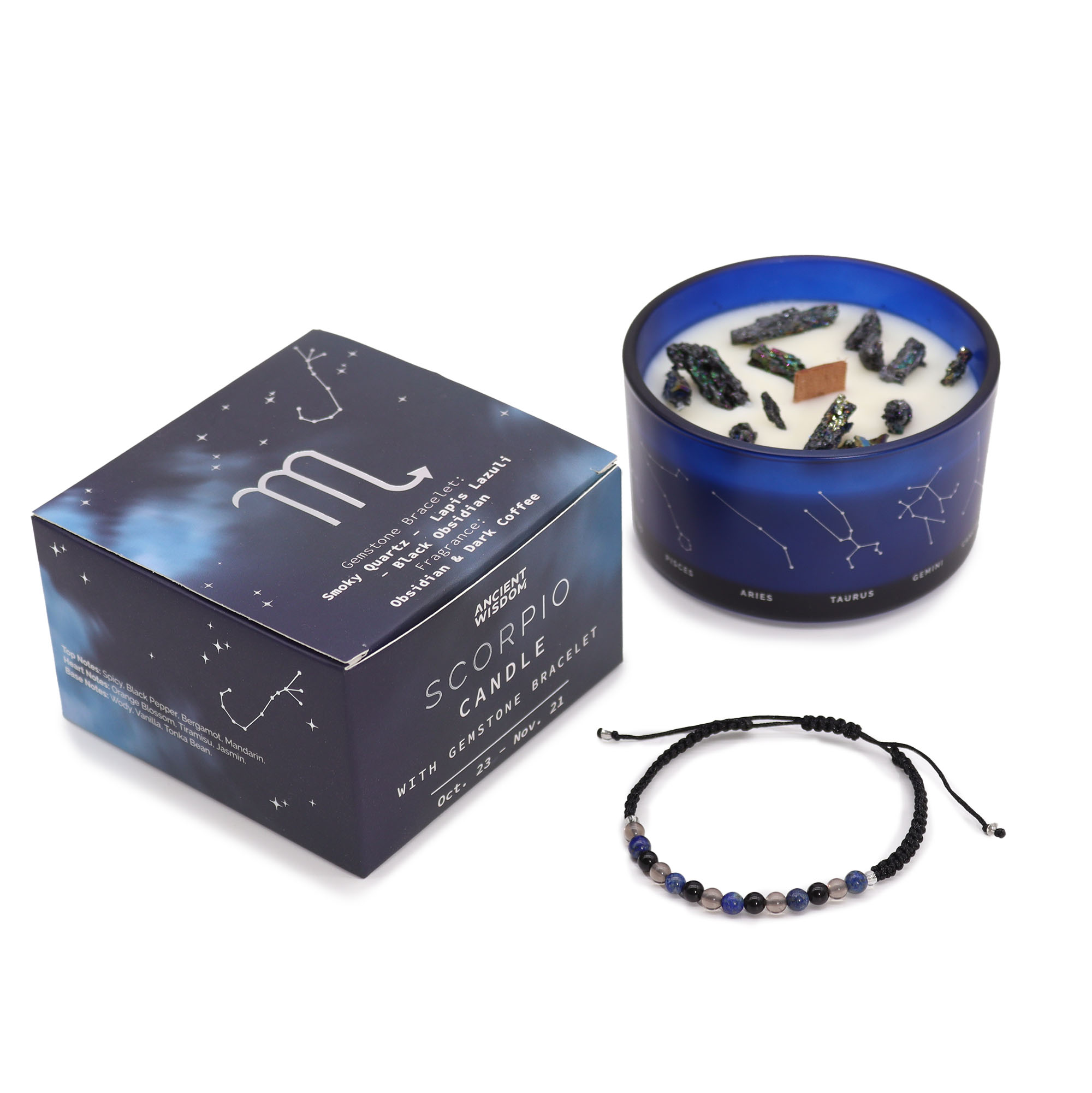 Zodiac Scorpio Crystal Candle 320g
