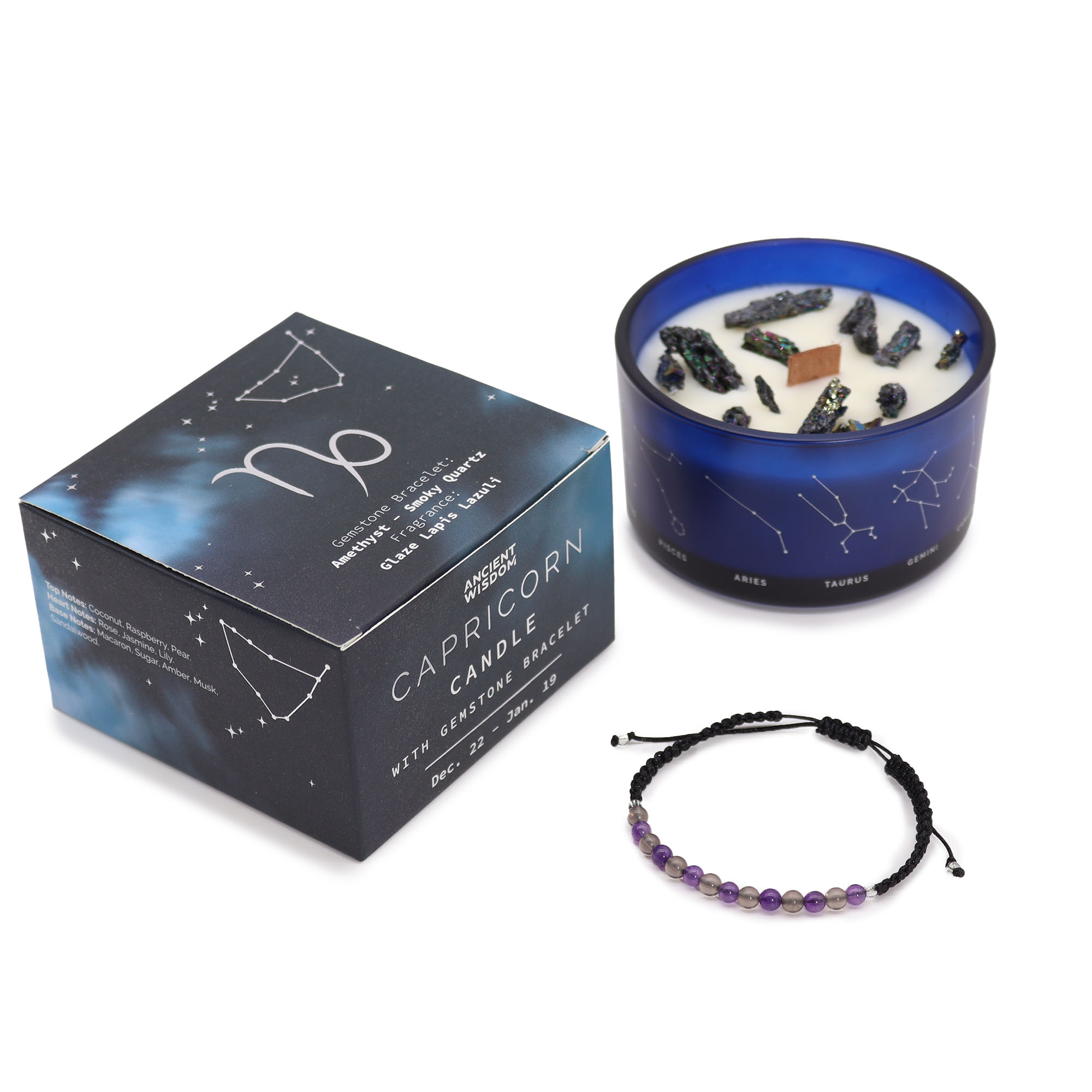 Zodiac Capricorn Crystal Candle 320g