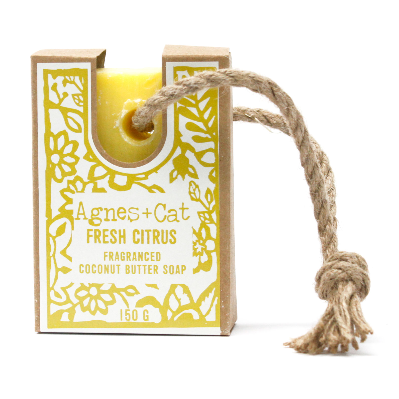 Agnes and Cat Fresh Citrus Soap on a Rope 150g
