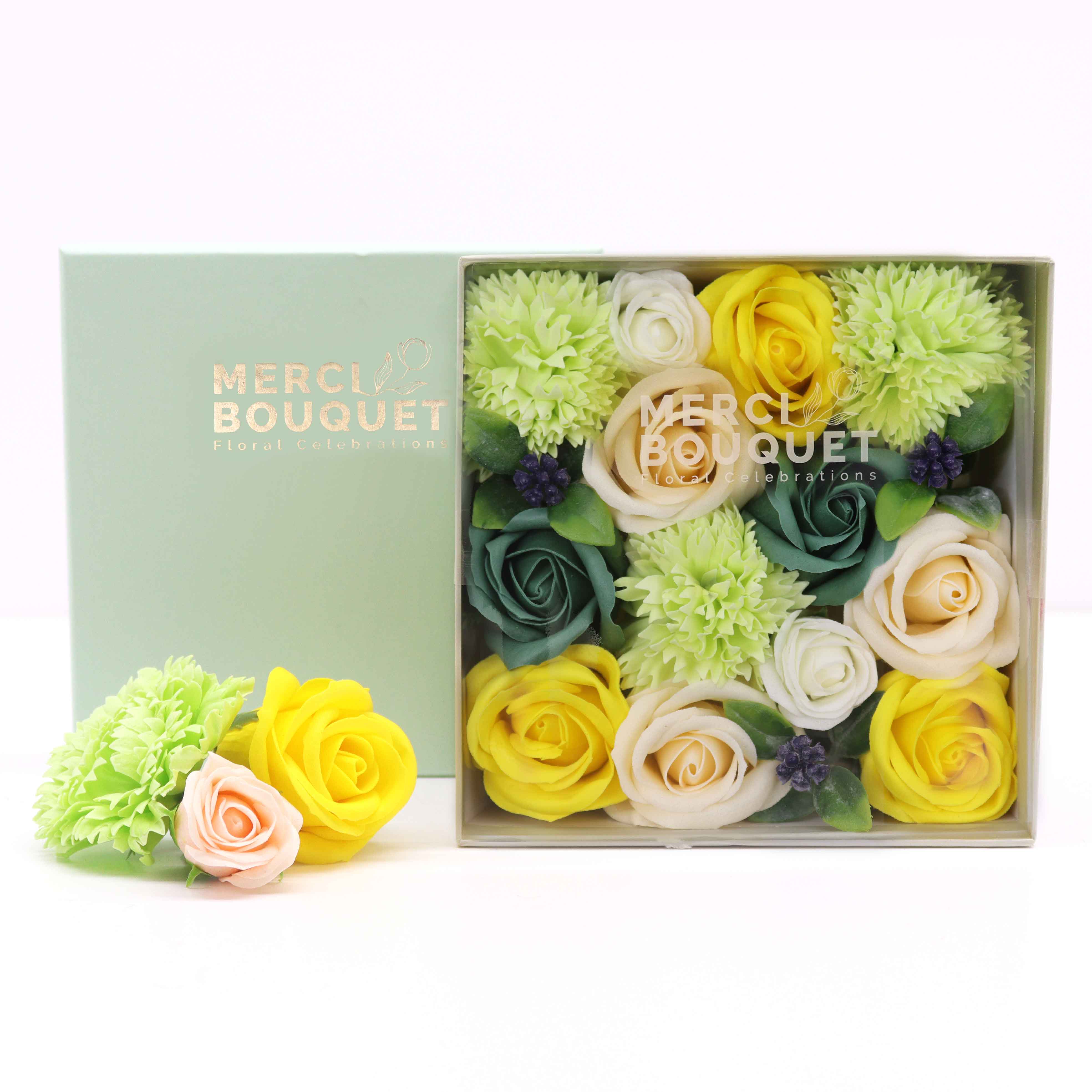 Square Spring Celebration Soap Flowers Gift Box