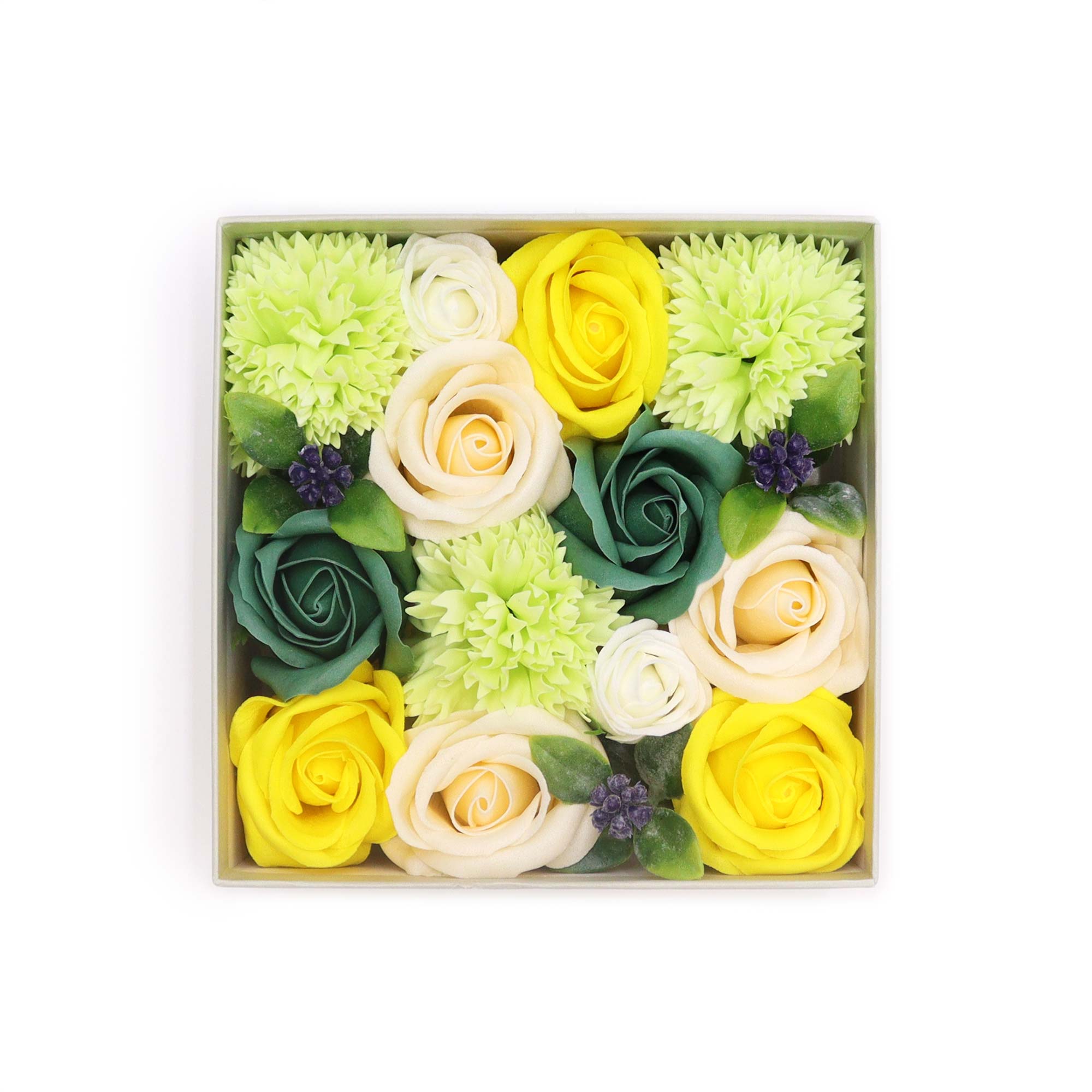 Square Spring Celebration Soap Flowers Gift Box 