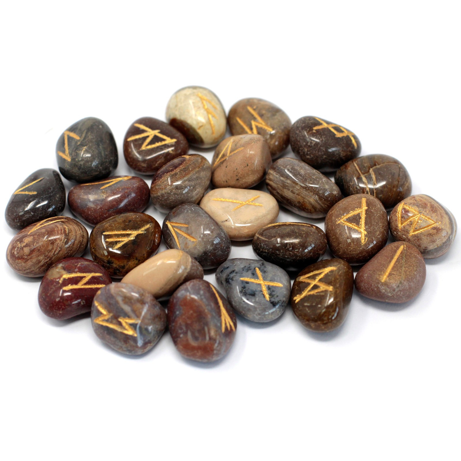 Fancy Jasper Runes Stones Set