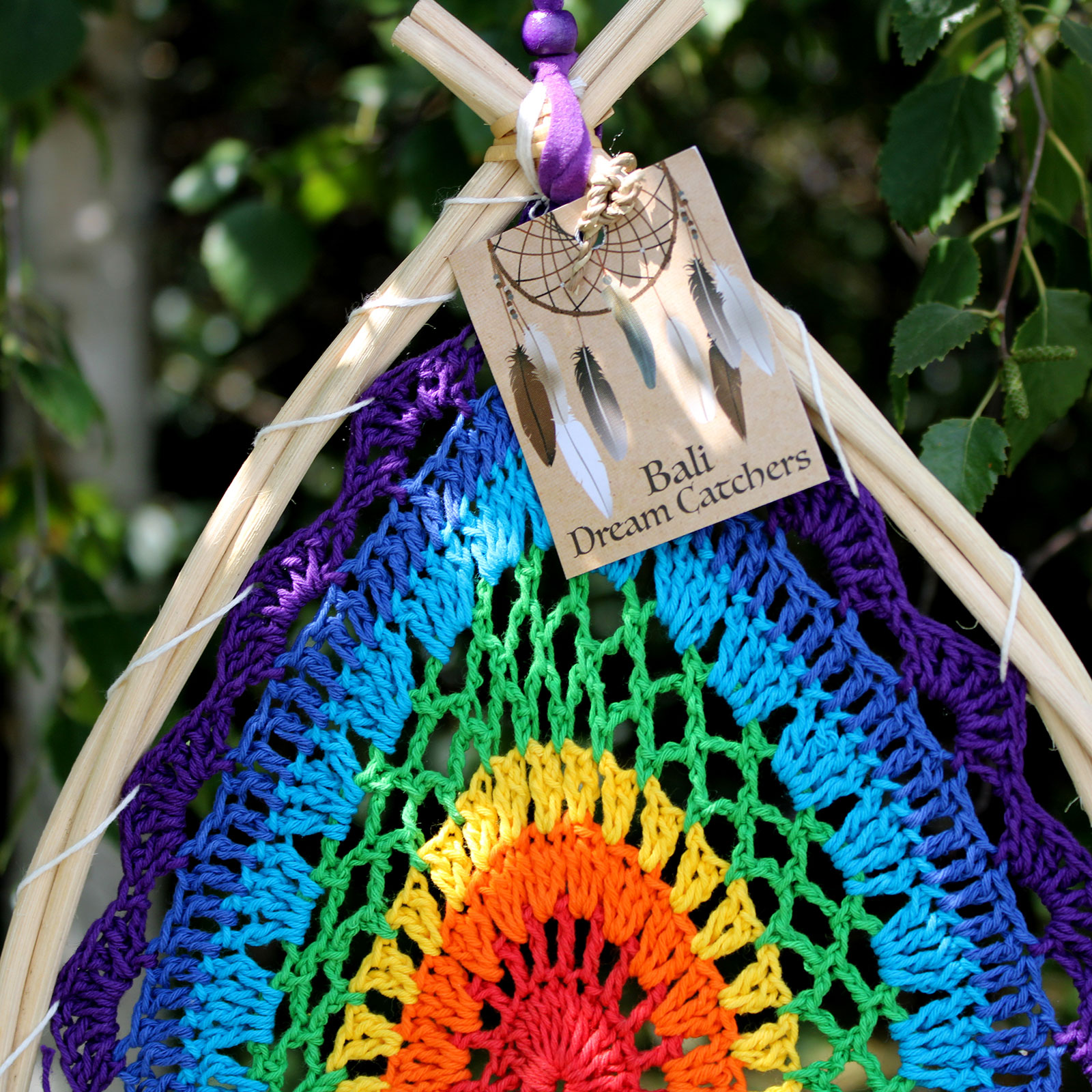 Bali Rainbow Tear Drop Dreamcatcher