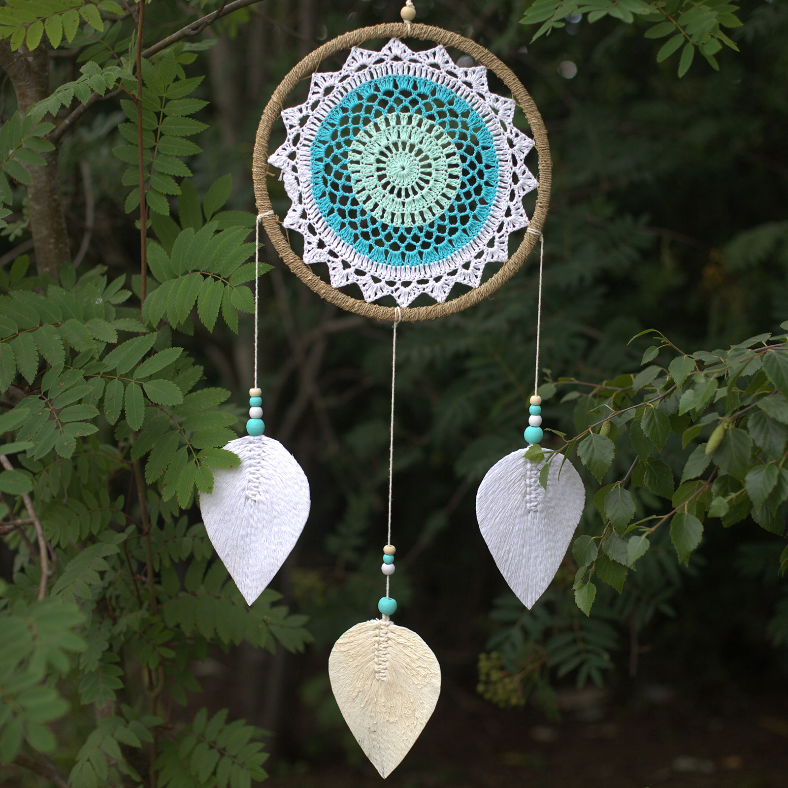 Large Turquoise Elemental Spirits Dream Catcher 