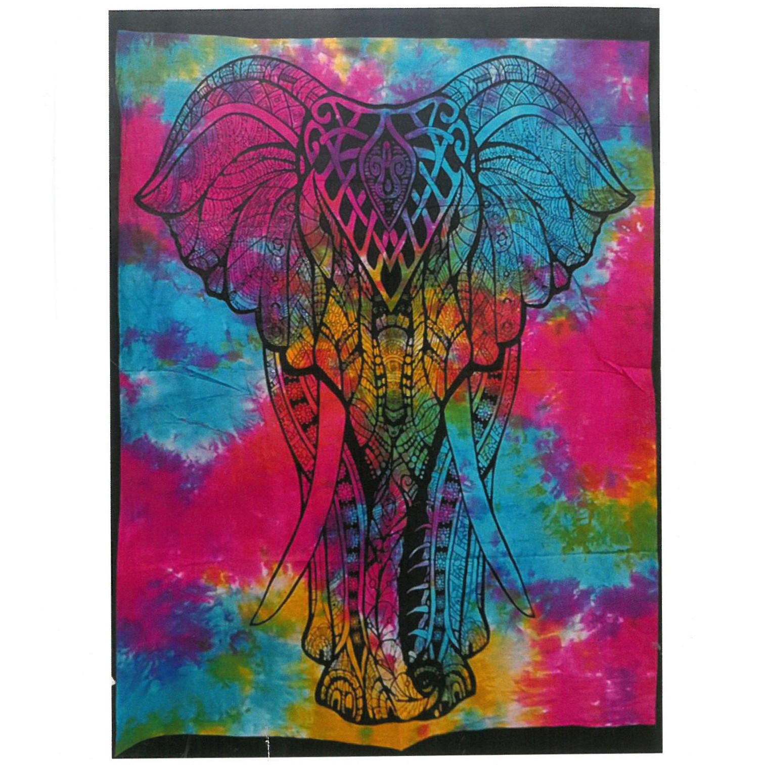 Vibrant Elephant Cotton Wall Hanging