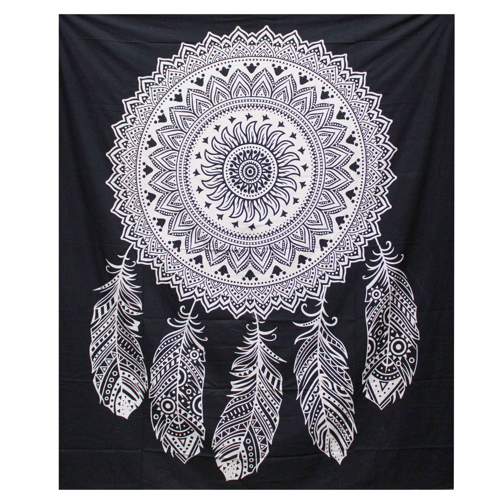 Black and White Dreamcatcher Wall Hanging