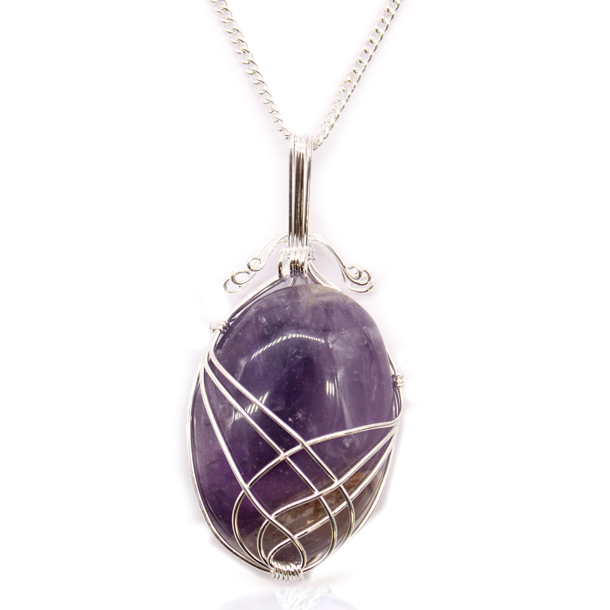 Silver Plated Amethyst Gemstone Necklace