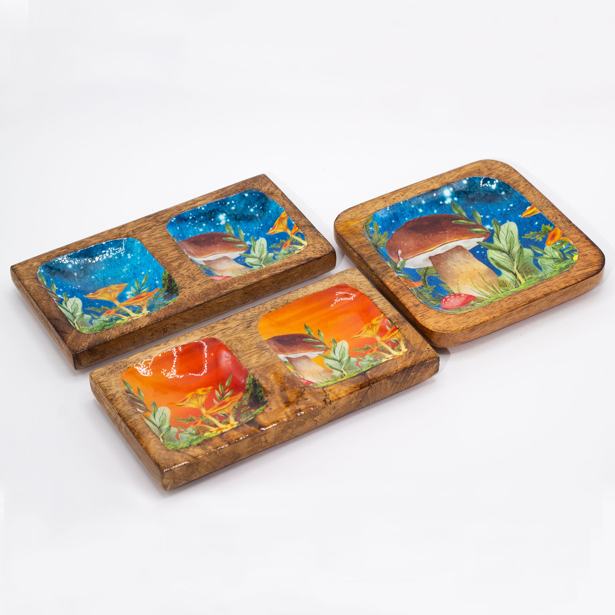 Night Sky Forest Mushroom Trinket Tray 