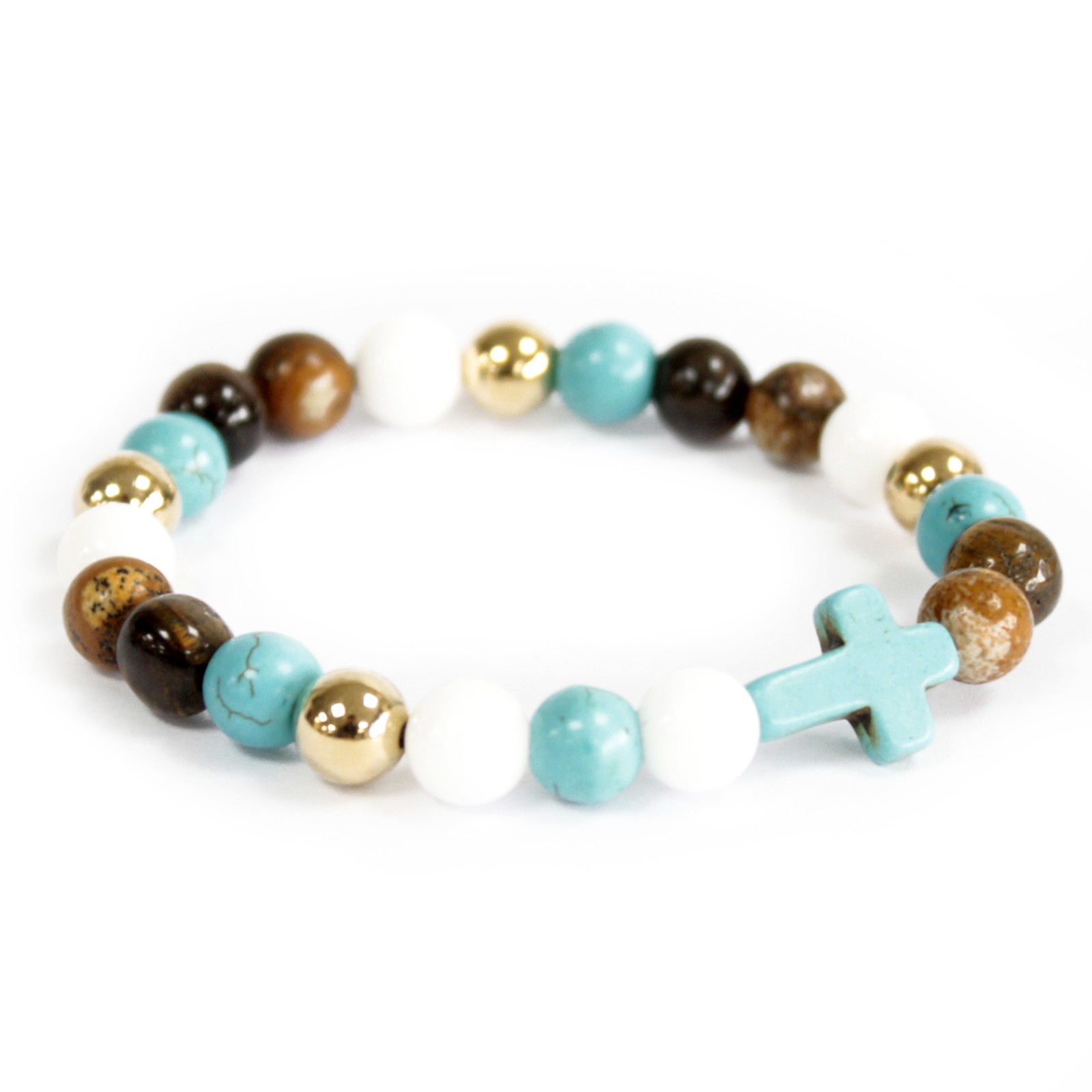 Royal Beads Turquoise Cross Bracelet