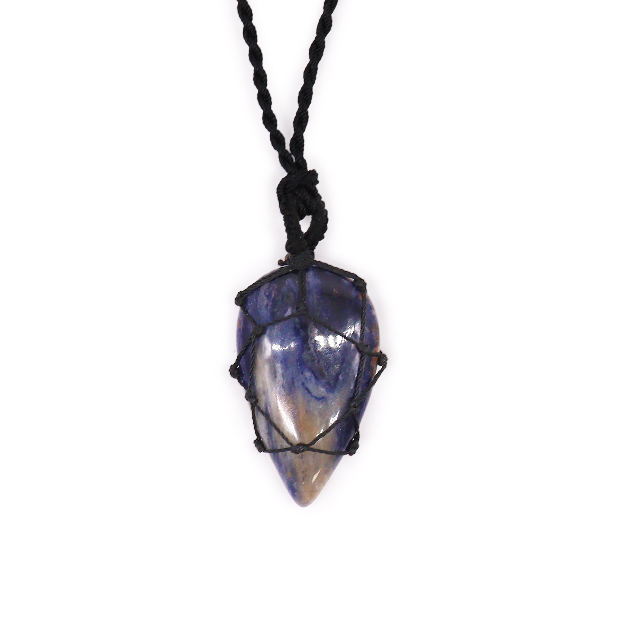 Laced Sodalite Teardrop Necklace