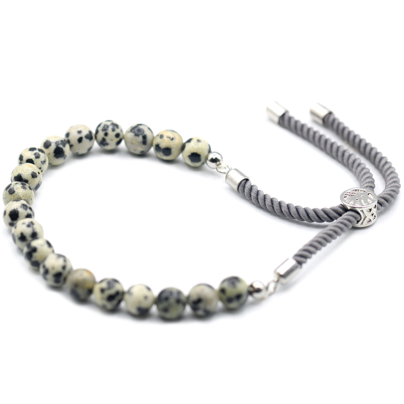 925 Silver Plated Dalmatian Jasper Bracelet