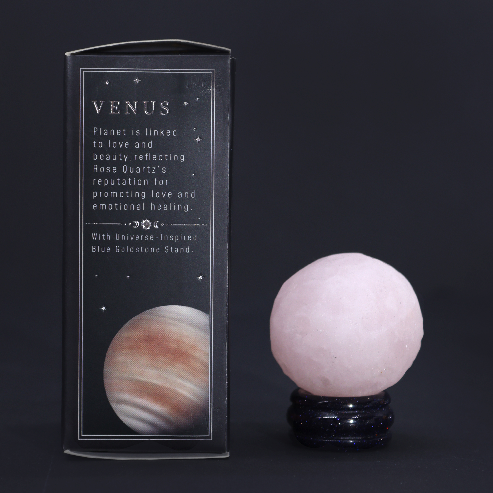 Venus Rose Quartz Gemstone Planet 40mm