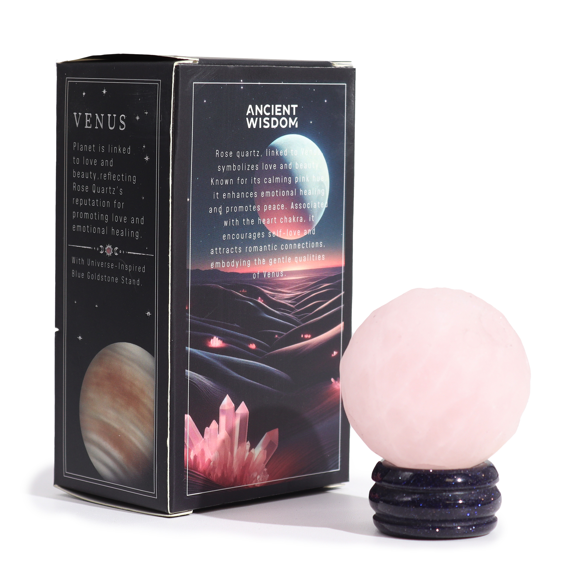 Venus Rose Quartz Gemstone Planet 40mm