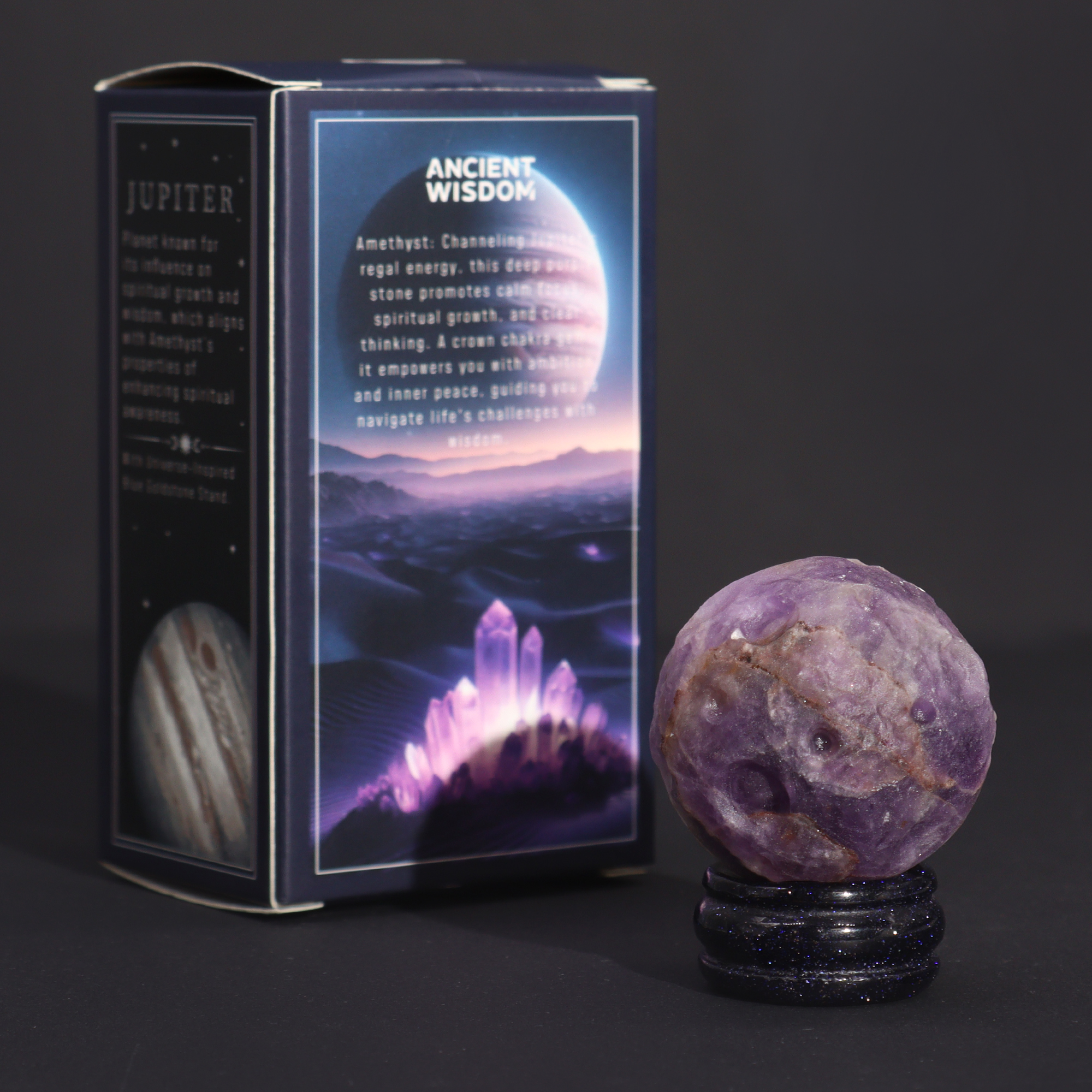 Jupiter Amethyst Gemstone Planet 40mm