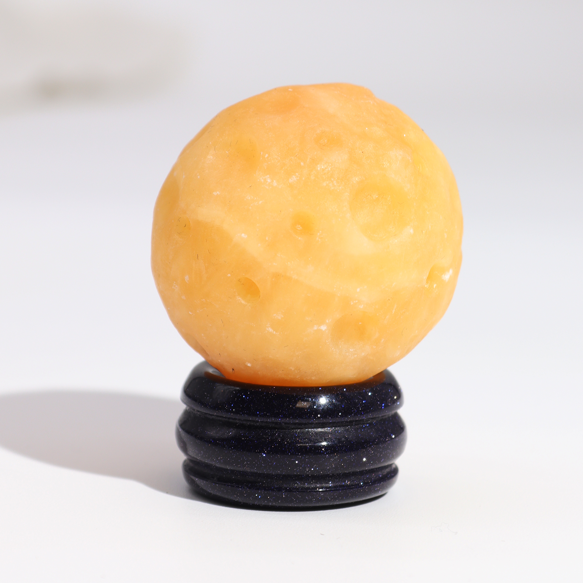 Saturn Yellow Jade Gemstone Planet 40mm